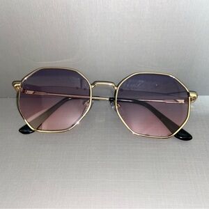 Gold Frame Sunglasses with pink/rose lenses